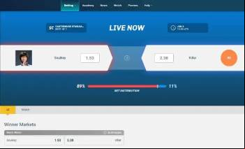 Live betting option at Rivalry